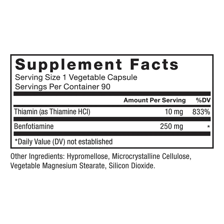 Benfotiamina Plus Tiamina Vitamina B1 Alta Absorción 90 Cáps - Imagen 6