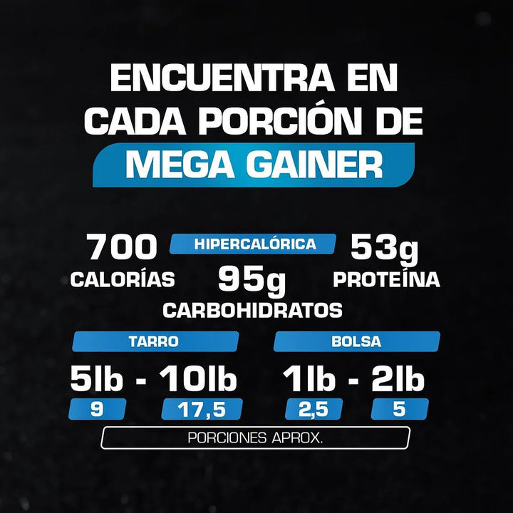 Proteína Sin Azúcar (2 Lb) Mega Gainer Gmn Vainilla Gourmet - Imagen 5