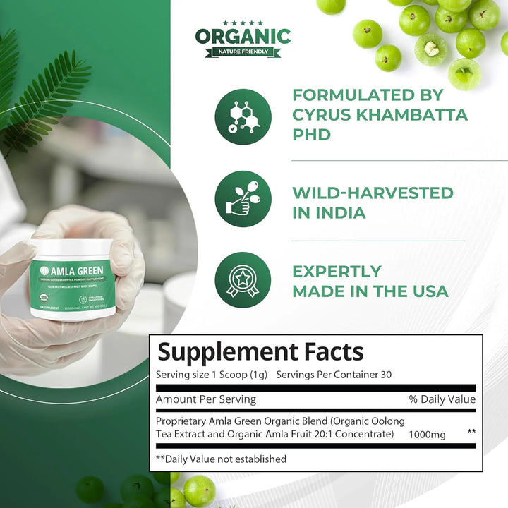 Amla En Polvo Superalimento Antioxidante Con Té Oolong Orgán - Imagen 2