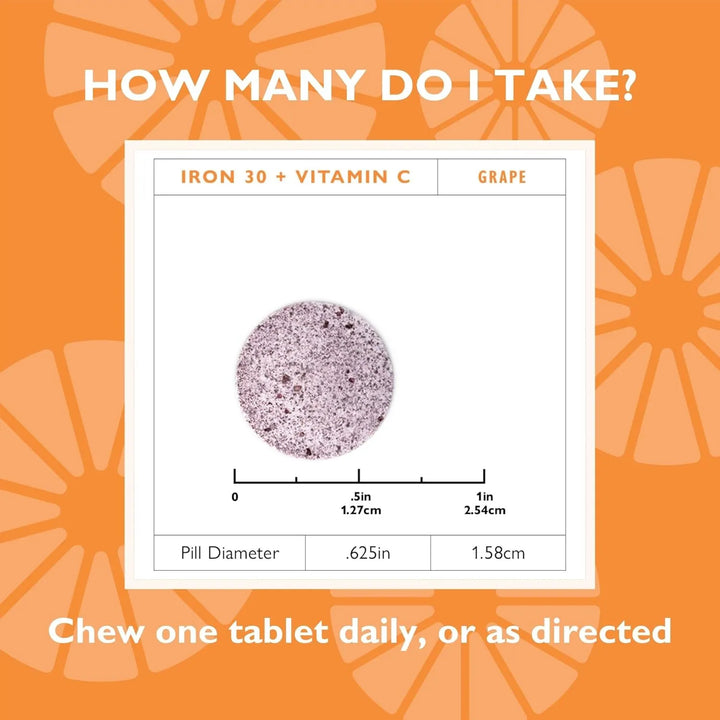 Masticables De Hierro Y Vitamina C Uva 30 Mg 90 Unidades Vit - Imagen 4