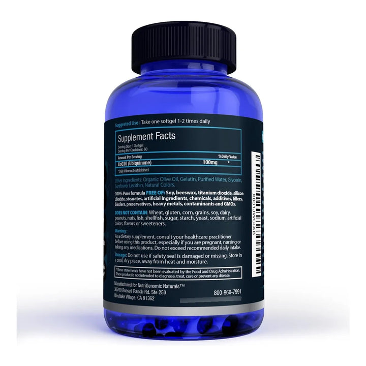 Coenzima Q10 100 Mg Con Aceite De Oliva Orgánico 60 Cápsulas - Imagen 2