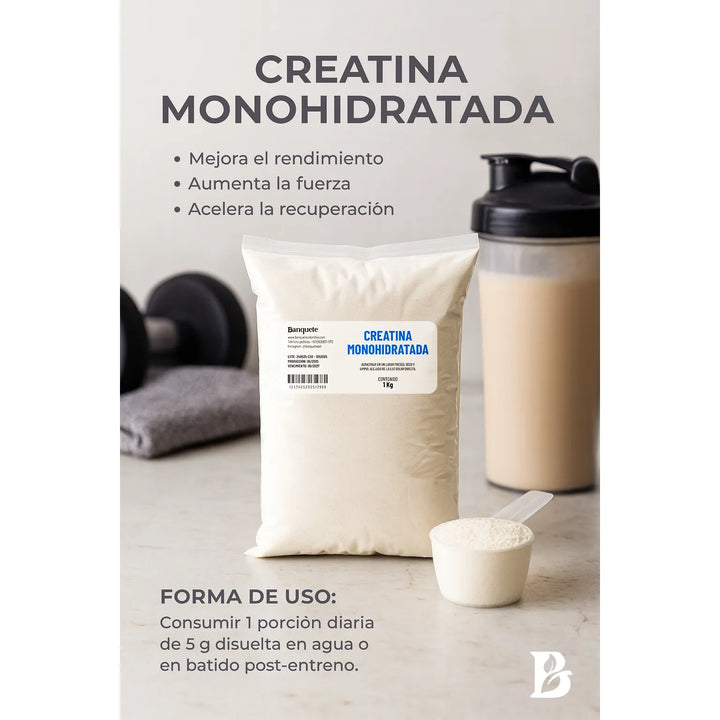 Creatine Monohydrate En Polvo X1k 100% Pura En Bolsa - Imagen 3