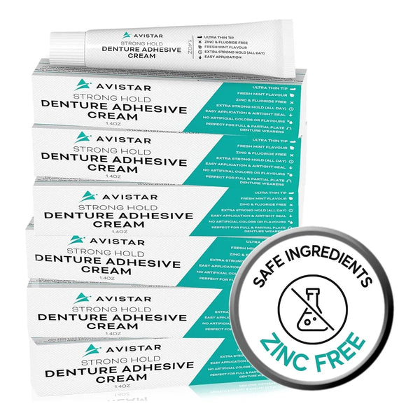 Crema Adhesiva Extra Fuerte Para Dentaduras 12 Horas Impermeable Sin Zinc