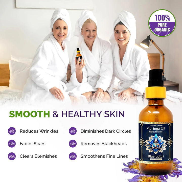 Aceite De Moringa Puro Con Aceite Esencial De Flor De Loto A - Imagen 3