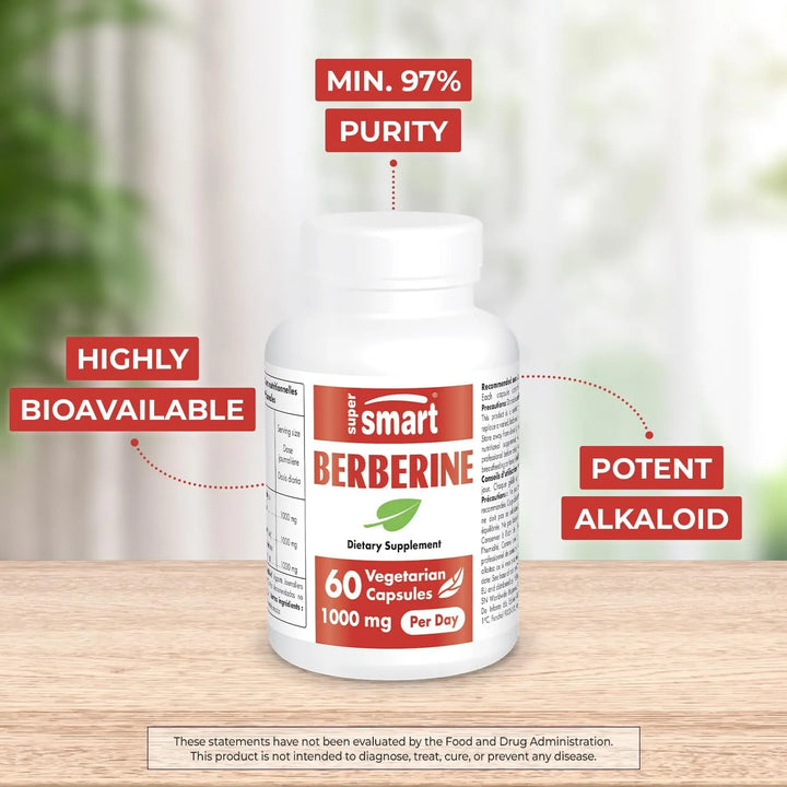 Berberina Hcl 1000 Mg Extracto Puro 97% 60 Cápsulas Antioxid - Imagen 2
