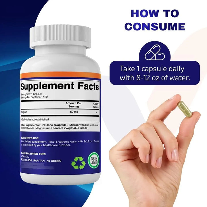 Apigenina 50 Mg 120 Cápsulas Naturales Efecto Antiinflamator - Imagen 5