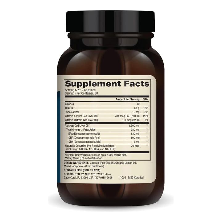 Aceite De Hígado De Bacalao 1300 Mg 60 Cápsulas Apoya Salud - Imagen 2