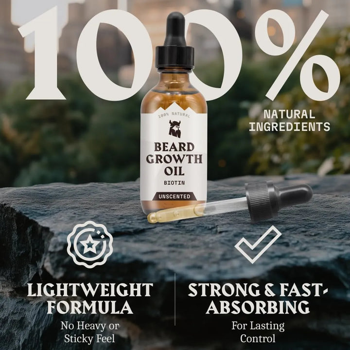 Aceite De Crecimiento De Barba Con Biotina 60 Ml Sin Perfume Fragancia - Imagen 3