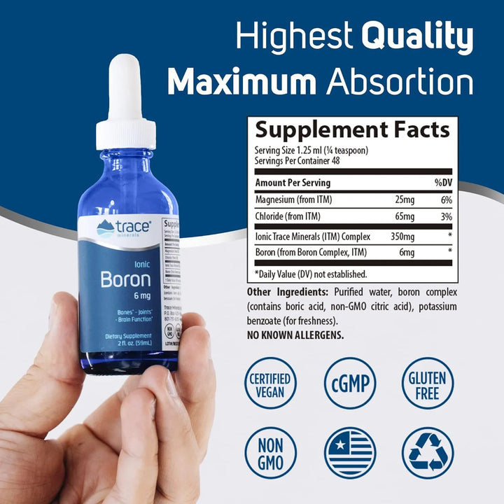 Boro Iónico Líquido 6 Mg Para Metabolismo Óseo Función Cereb - Imagen 3