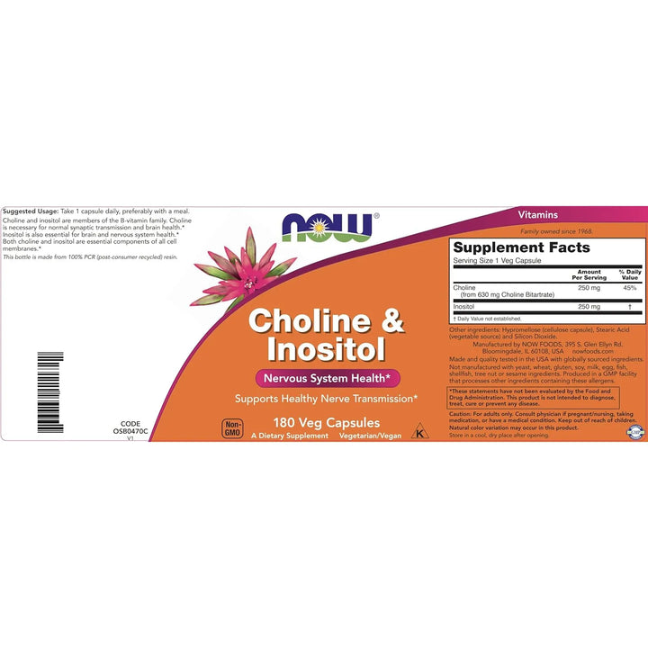 Cholina E Inositol 180 Cápsulas Vegetales Energía Cognitiva - Imagen 3
