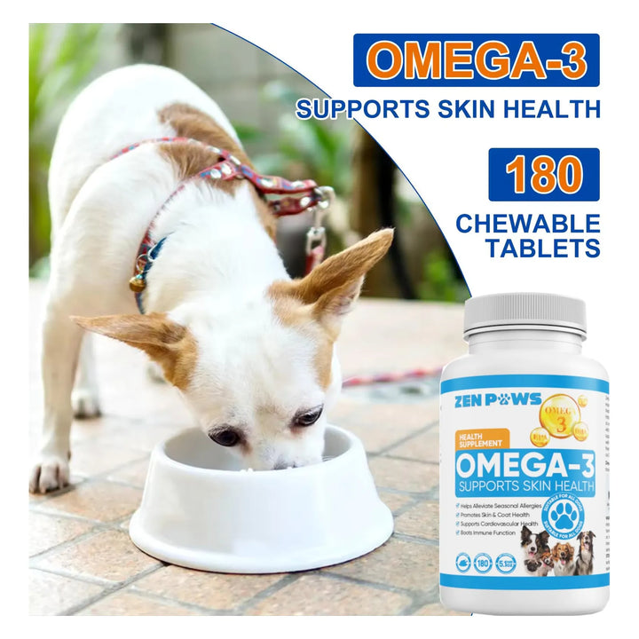 Aceite De Pescado Omega 3 Para Perros 180 Tabletas Alivio Pi - Imagen 4