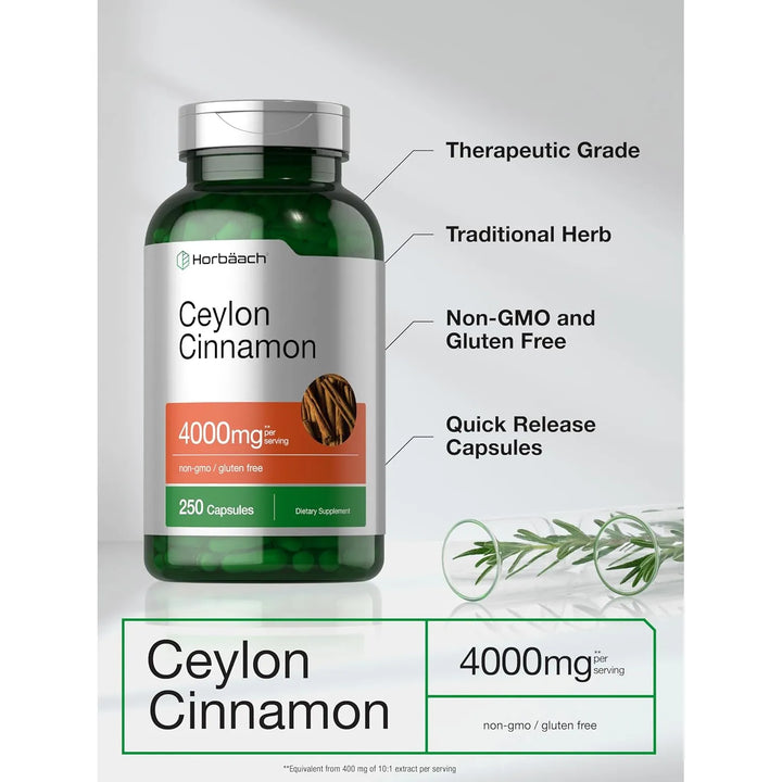 Canela De Ceilán 4000 Mg Soporte Premium Completo 250 Cap - Imagen 4