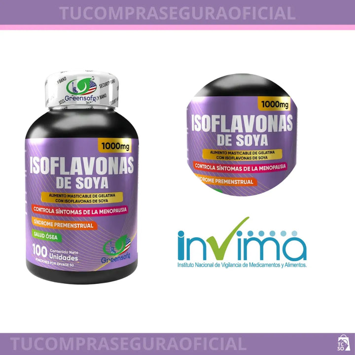 Isoflavonas De Soya Menopausia Síntomas Premenstruales Salud Ósea Hormonal Natural Mujer Original - Imagen 10