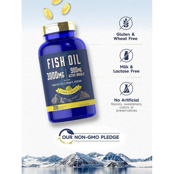 Aceite De Pescado 3000 Mg 900 Mg Omega 3 200 Cápsulas Blanda - Imagen 4