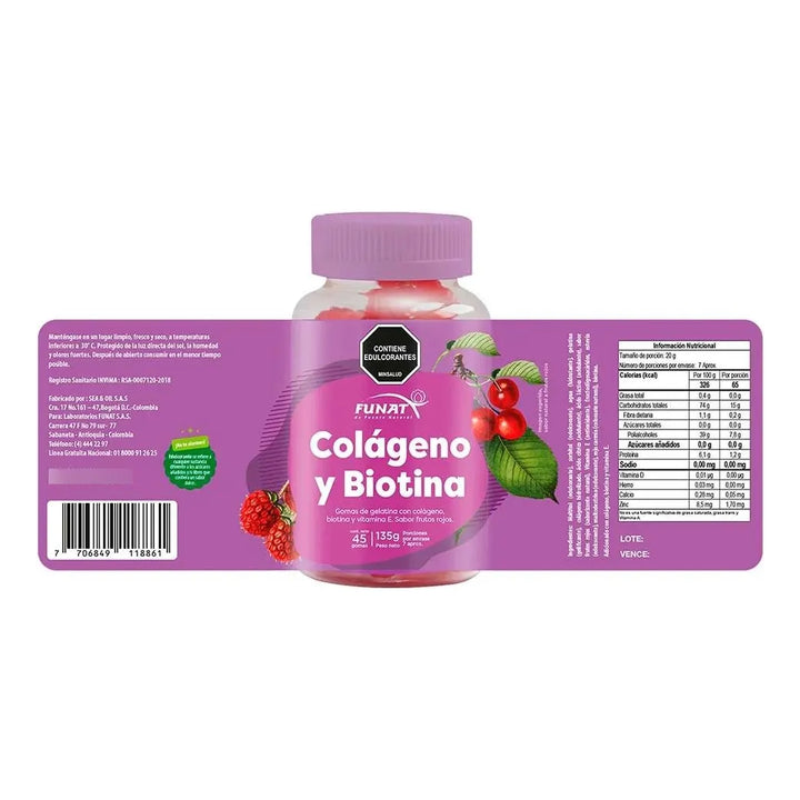 Gomas Biotina Y Colágeno Funat - Imagen 2