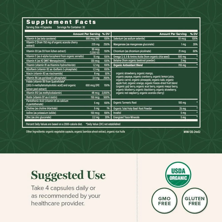 Multivitamínico Orgánico Para Mujeres Y Hombres Vitaminas A - Imagen 3