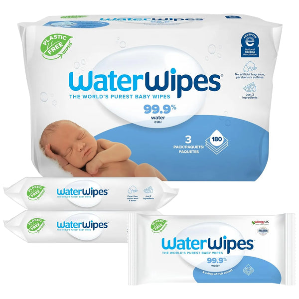 Toallitas WaterWipes Ecológicas Bebé 180 Unid Hipoalergénicas Sin Plástico