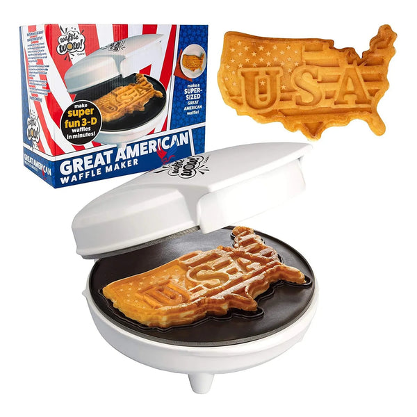 Maquina Waffles Figura Estados Unidos Desayuno Divertido Ideal Fiestas Patrias