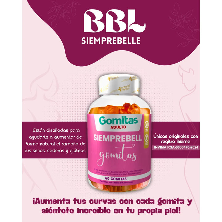 Gomas Aguaje Fenogreco & Maca Roja Fitoestrogenos Naturales Fem- Siemprebell Invima - Imagen 3