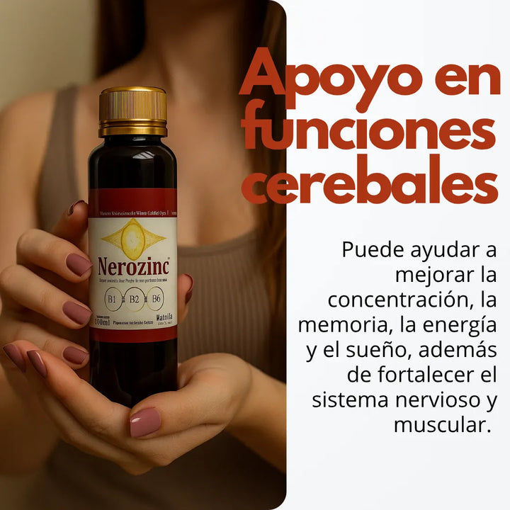 Neurozin Vitaminas Para El Cerebro | Suplemento Cognitivo Para Memoria, Concentración Y Enfoque Mental Vitaminas B1 B3 B6 Niacina 240ml Vainilla - Imagen 2