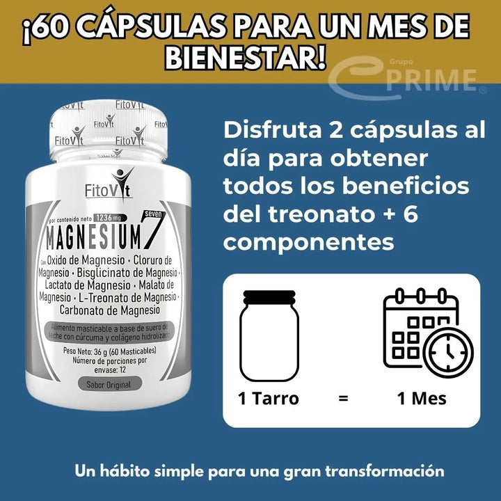 Treonato Magnesio Threonate X2 Natural - Imagen 8