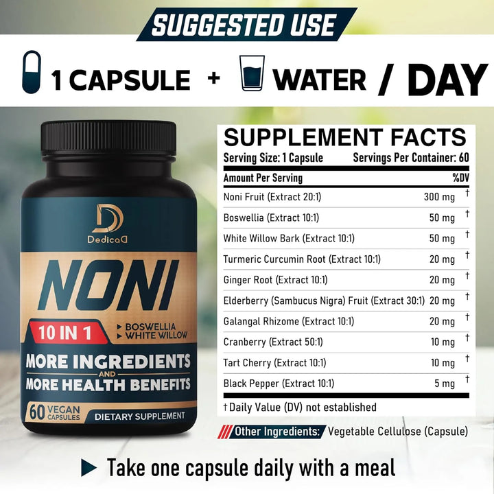 Cápsulas De Noni 8850 Mg 10 En 1 Con Saúco Boswellia Cúrcuma - Imagen 2