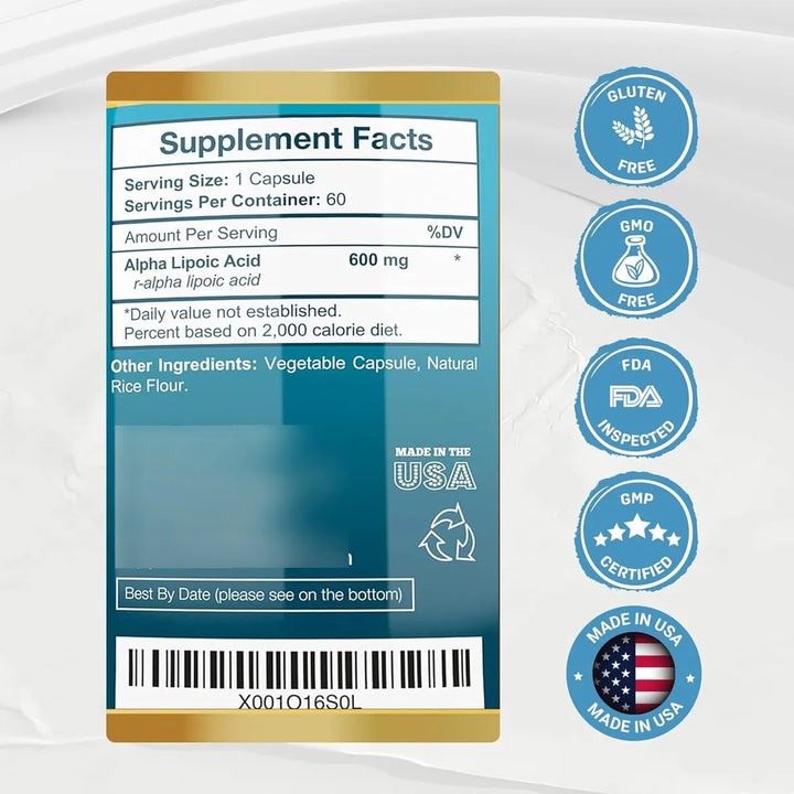Cápsulas De Ácido Alfa Lipoico 600 Mg Acción Avanzada Para A - Imagen 5