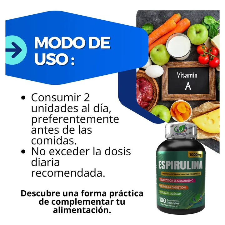 Espirulina Micro Alga 1000mg- Invima - Imagen 5