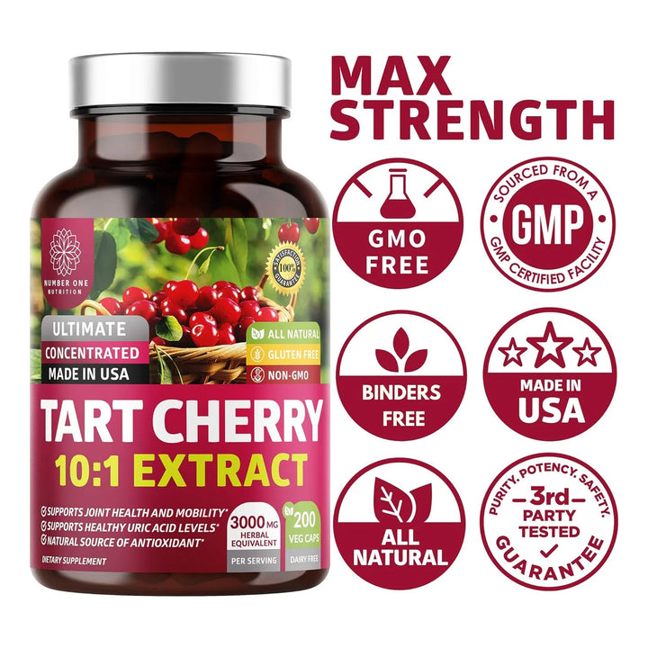 Cápsulas De Extracto De Cereza Ácida 3000 Mg Poder Antioxida - Imagen 7
