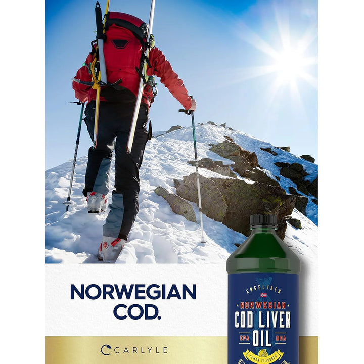 Aceite De Hígado De Bacalao Líquido 16 Onzas Sabor Limón Paq - Imagen 6