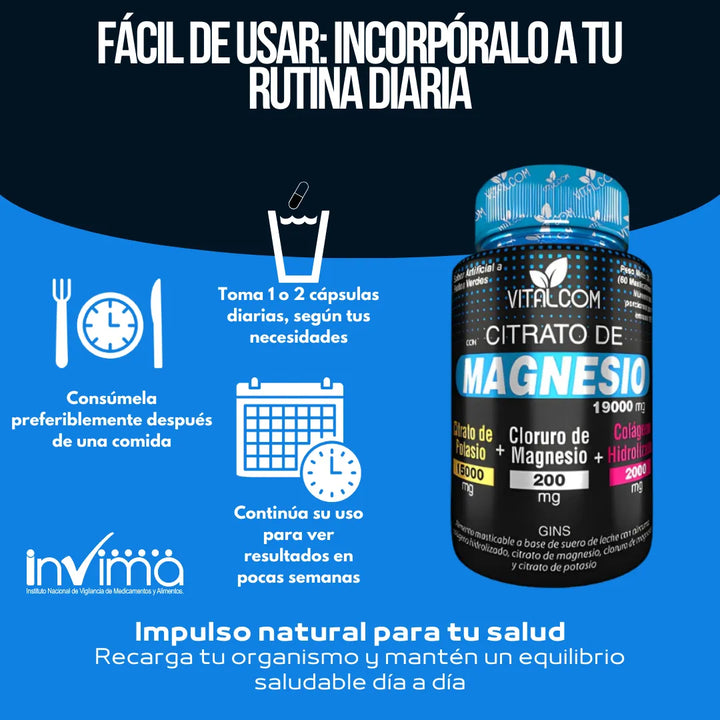 Citrato Magnesio Potasio Capsulas Natural - Imagen 6