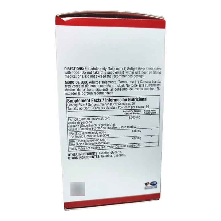 Omega 3 1200mg 200softgels Fish - Imagen 6