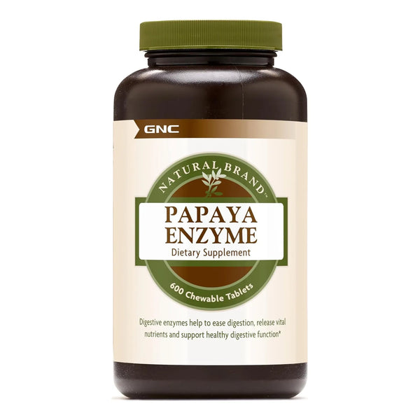Gnc Natural Brand Papaya Enzyme, 600 Tabletas, Apoya La Func - Imagen 1