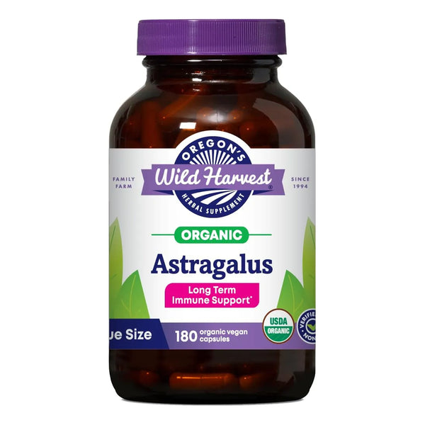 Cápsulas De Astrágalo Orgánico Certificado Apoyo Inmunológico 180 Unidades