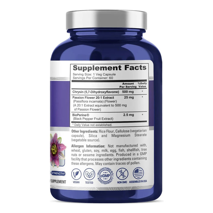 Cápsulas Vegetales De 500 Mg Complejo Flor De Pasión Extract - Imagen 2