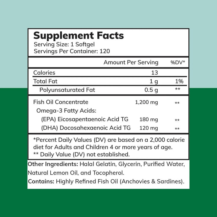 Aceite De Pescado Halal 1200 Mg Omega 3 Epa Dha Premium Apoy - Imagen 2