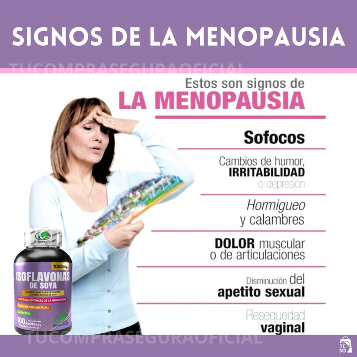 Isoflavonas De Soya Menopausia Síntomas Premenstruales Salud Ósea Hormonal Natural Mujer Original - Imagen 3