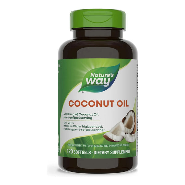 Aceite De Coco Virgen Extra Puro 62% Mct 120 Cápsulas Blanda - Imagen 1