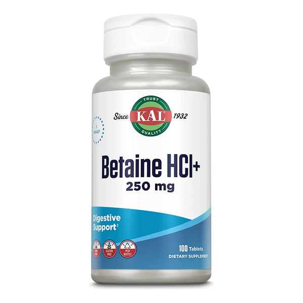 Betaína HCL Con Pepsina 250 Mg + 130 Mg Suplemento Digestivo Tabletas