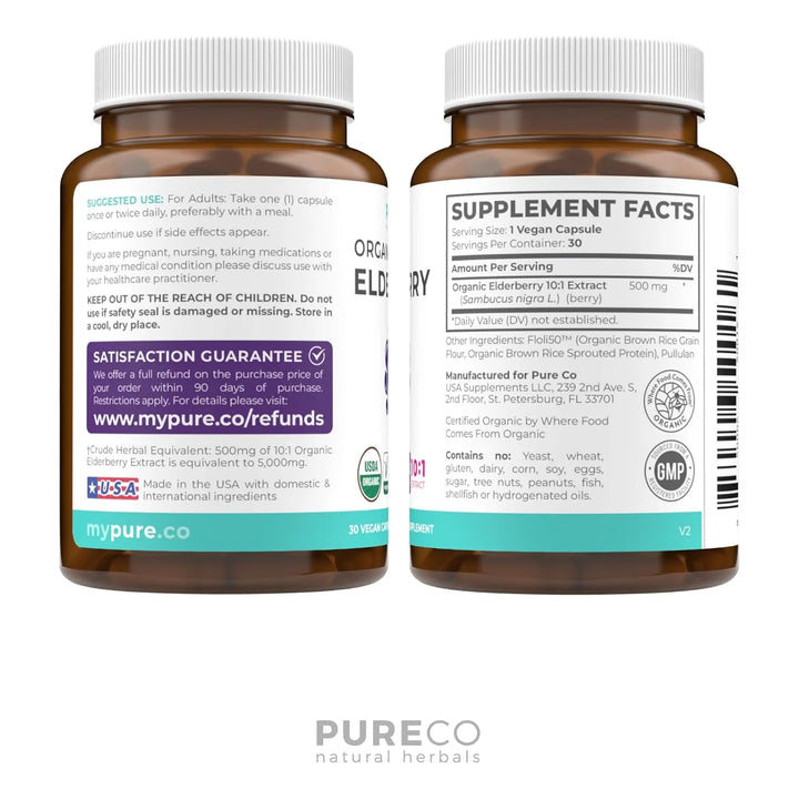 Cápsulas Orgánicas De Saúco Extracto 101 5000 Mg Bayas Fresc - Imagen 7