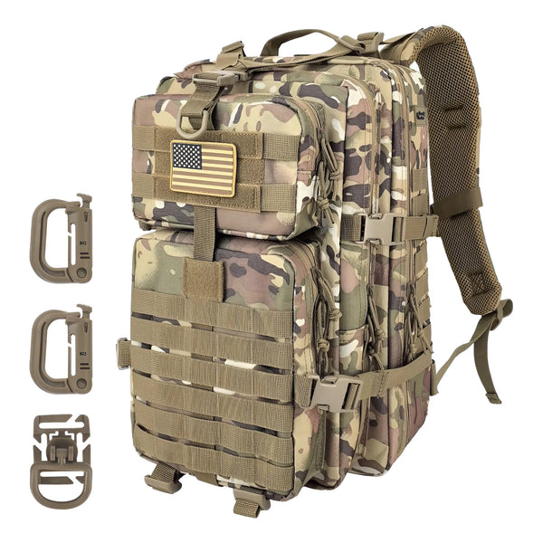 Mochila Tactica Militar Campamento 3 Dias 40L Resistente Agua Sistema Molle