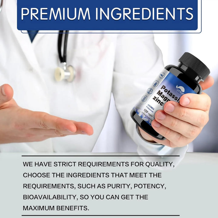 Cápsulas De Potasio Y Magnesio 1000 Mg Apoyo Vascular Huesos - Imagen 5