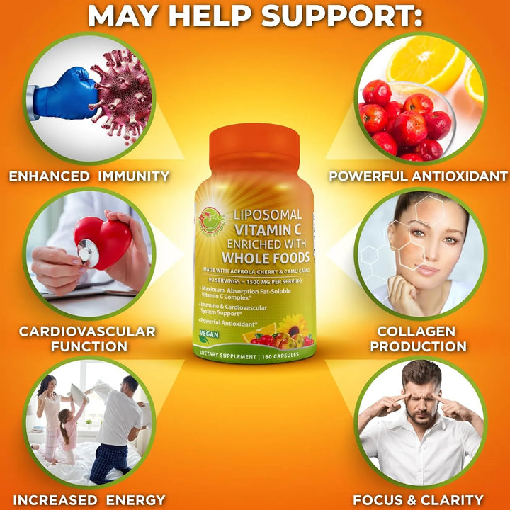 Cápsulas Liposomales Vitamina C 1500 Mg De Acerola Orgánica - Imagen 6