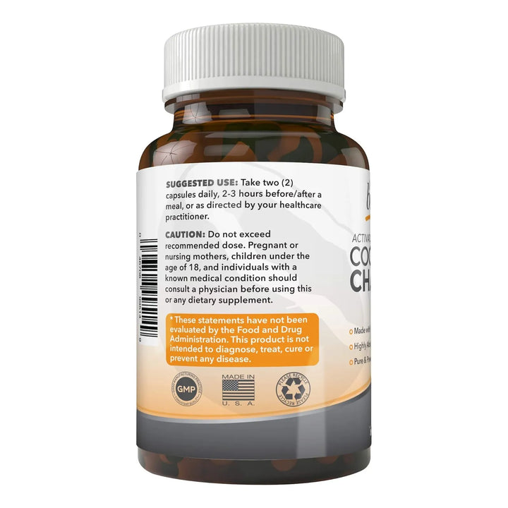 Carbón De Coco Activado 1200 Mg 180 Cápsulas Para Bienestar - Imagen 3