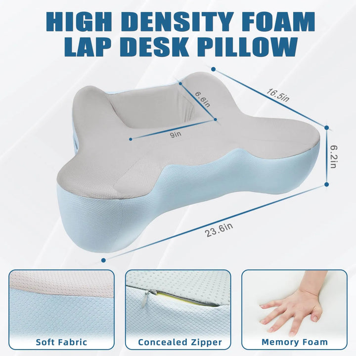 Almohada De Lectura Suave Para Regazo Escritorio Portátil Al Azul-gris - Imagen 6
