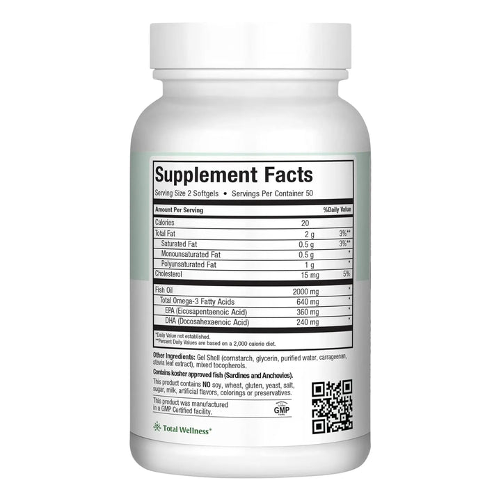 Aceite De Pescado Omega 3 Triple Fuerza 2000 Mg Kosher Cápsu - Imagen 5