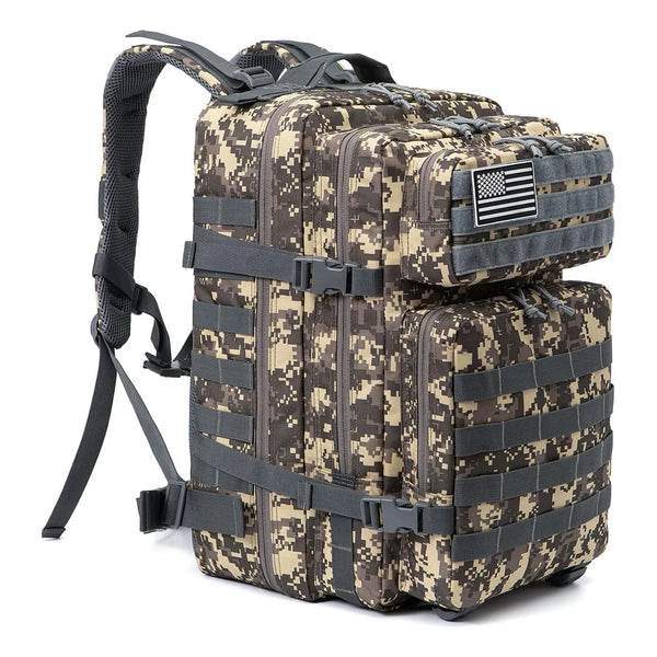 Mochila Táctica Militar QT&QY 45L Resistente Al Agua Con Molle Y Compartimento Para Laptop