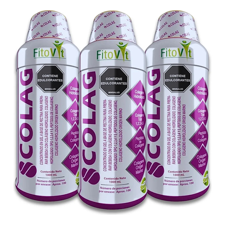 8 Colágenos Concentrados Péptidos De Colágeno Marino 1l X3 Uva - Imagen 1