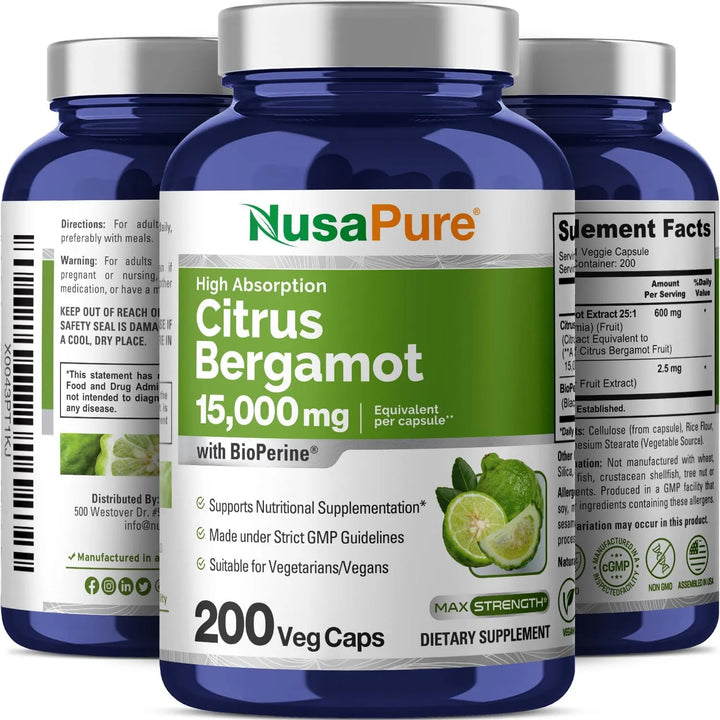 Cápsulas De Bergamota Cítrica 15000 Mg 200 Unidades Extracto - Imagen 4
