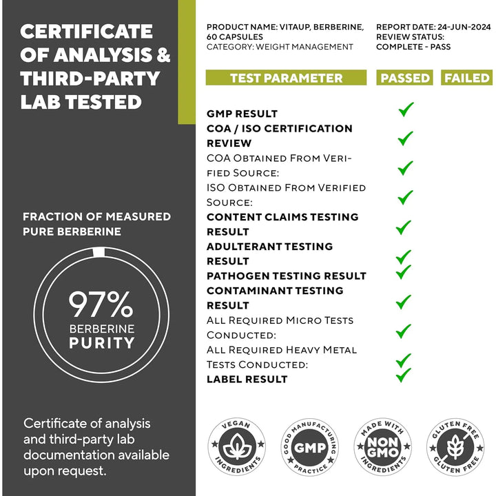 Berberina 500 Mg 97% Pureza Control De Peso Fabricada En Est - Imagen 3